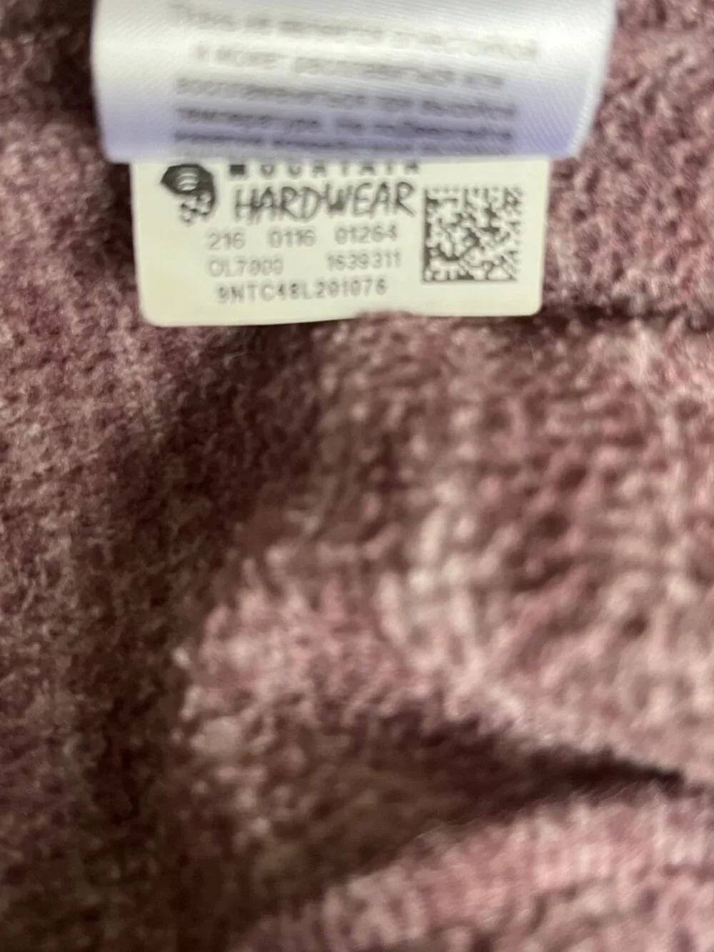 Mountain Hardwear‎ Maroon Heather Fleece Full-Zip - XS